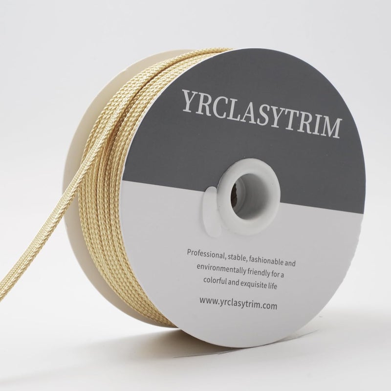 YRCLASYTRIM 0.35inch,(55Yards) Sewing Piping Trim,Shining Polyesterter Cord Trim,for Sewing Clothing,Hometextile, Decoration DIY Crafts Edge Piping Embellishments,30Colour (Gold) - Image 3